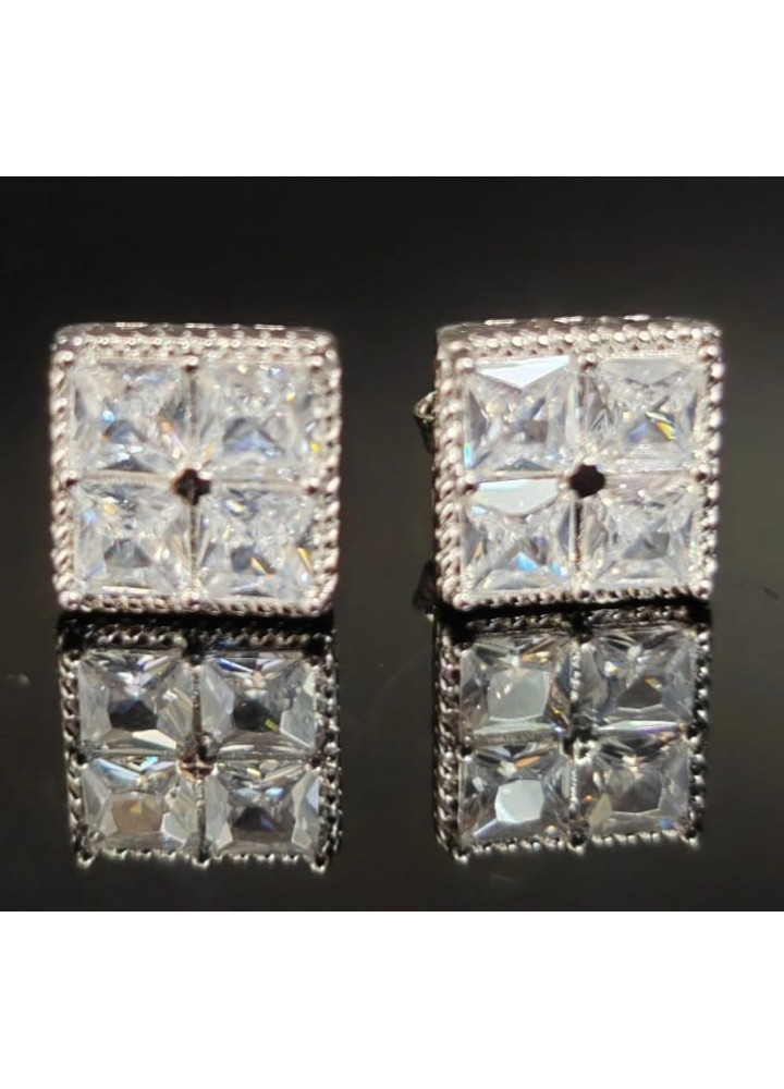 Square Cut Diamond Earring